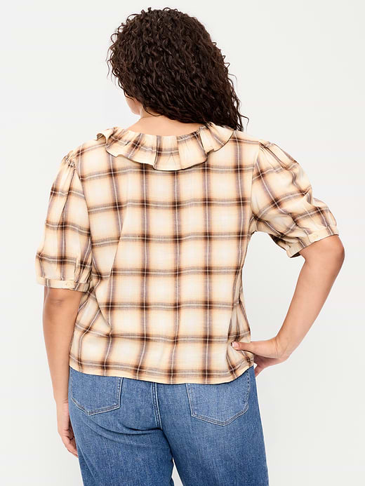 Old Navy Ruffle Collar Tie-Front Top — photo 9