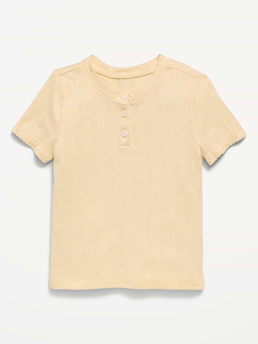 Old Navy Cozy Short-Sleeve Pointelle-Knit Top for Toddler Girls — photo 1