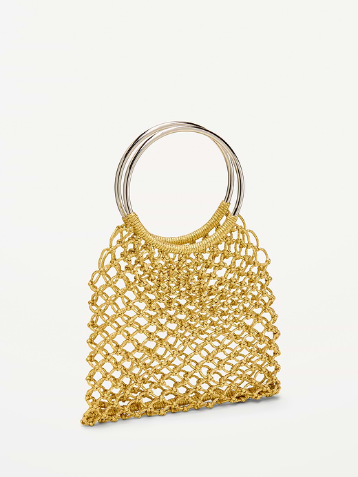 Old Navy Metallic Crochet Ring Handle Bag — photo 5