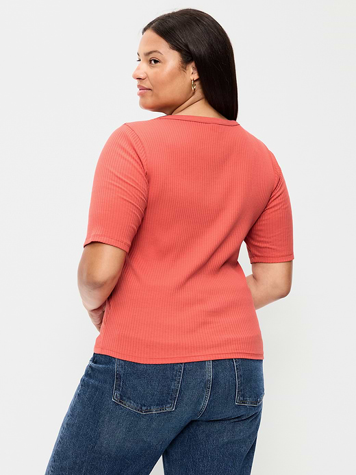 Old Navy Scoop-Neck Fitted Henley Top — photo 10