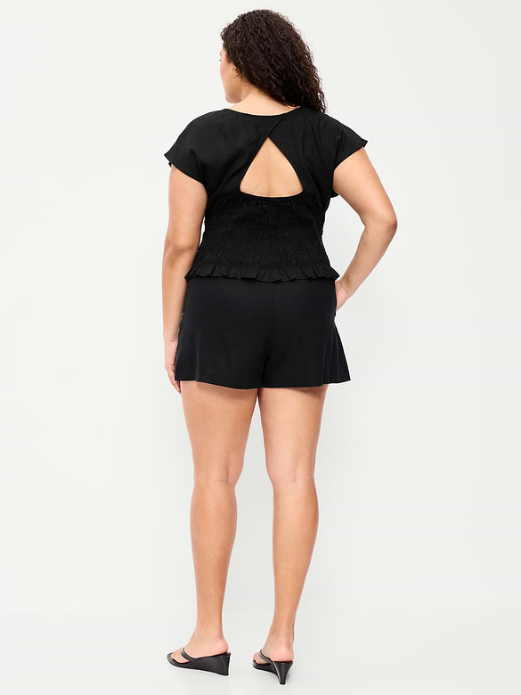 Old Navy High-Waisted Linen-Blend Micro Shorts — photo 9