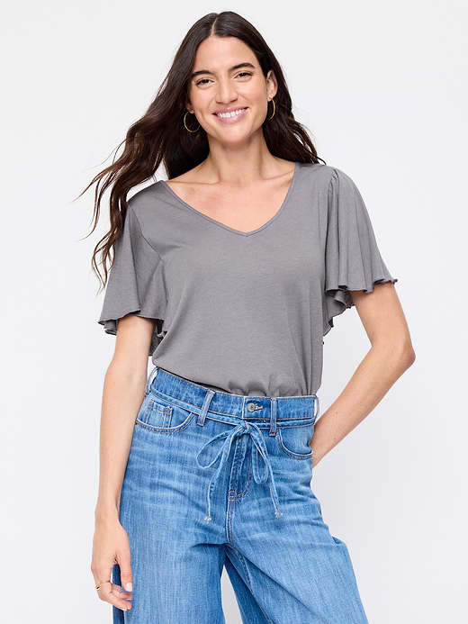 Old Navy V-Neck Flutter Sleeve Top — photo 1