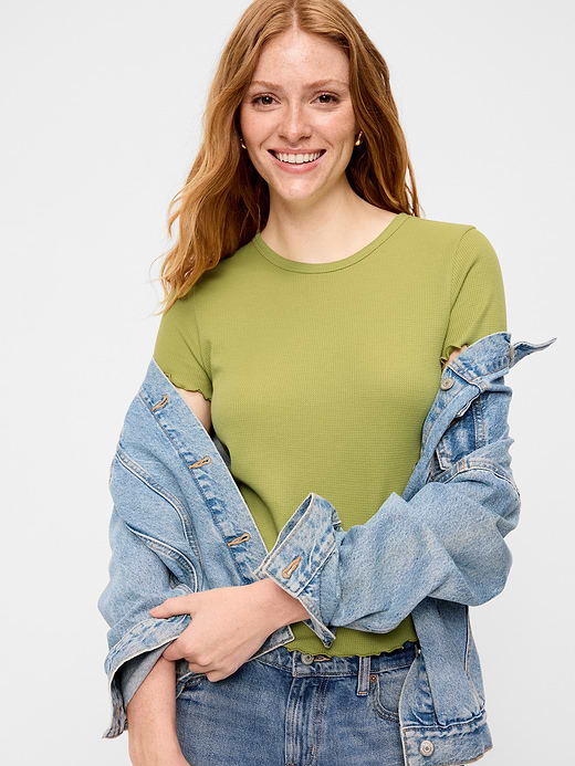 Old Navy Fitted Waffle-Knit Cropped T-Shirt — photo 4