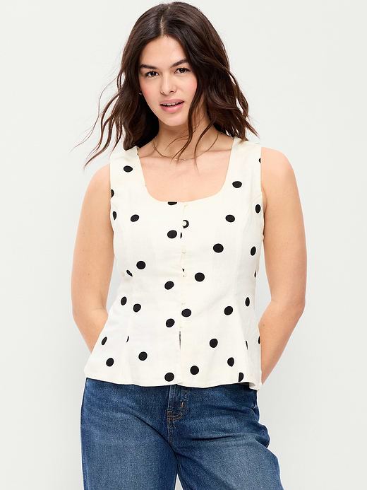 Old Navy Button-Down Linen Blend Top — photo 4