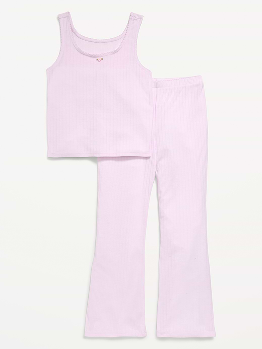 Old Navy Ribbed Pajama Tank Top and Flare Pants Set for Girls — photo 1