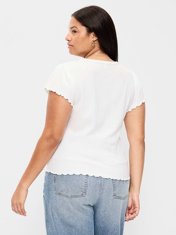 Old Navy Lettuce-Edge Pointelle Top — photo 9