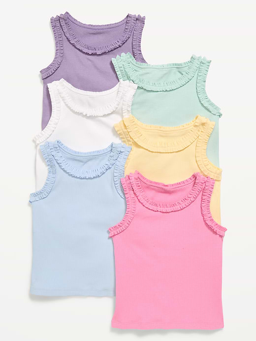 Old Navy Fitted Ruffled Halter Tank Tops 6-Pack for Toddler Girls — photo 1