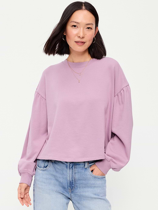 Old Navy SoComfy Oversized Puff-Sleeve Cropped Sweatshirt — photo 1