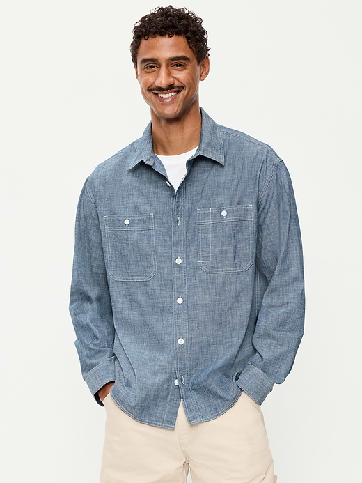 Old Navy Loose Fit Chambray Workwear Shirt — photo 1