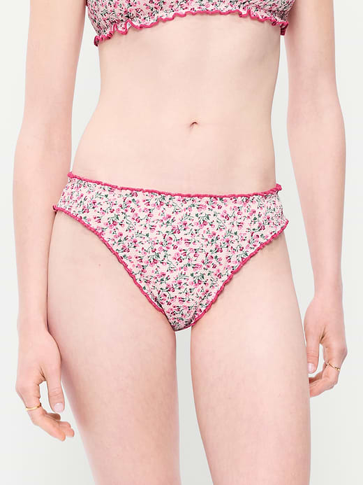 Old Navy Mid-Rise Ruffle Trim Swim Bottoms