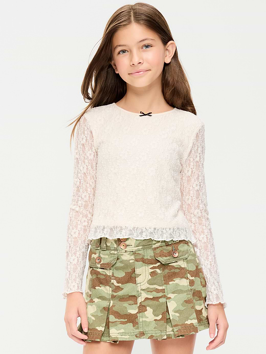 Old Navy Fitted Long-Sleeve Lace Top for Girls — photo 1