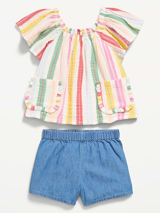 Old Navy Printed Sleeveless Top and Shorts Set for Toddler Girls — photo 3