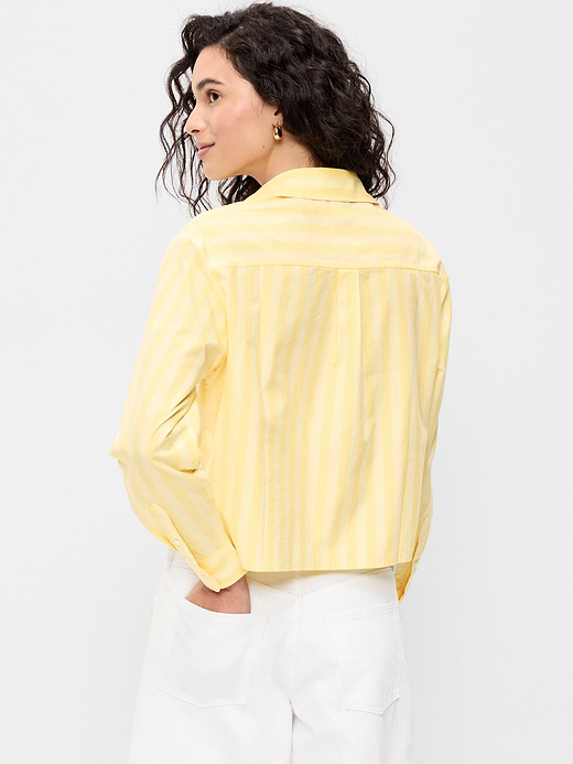 Old Navy Cropped Button-Down Striped Shirt — photo 3