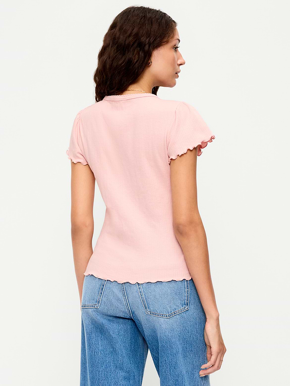 Old Navy Lettuce-Edge Pointelle Top — photo 3