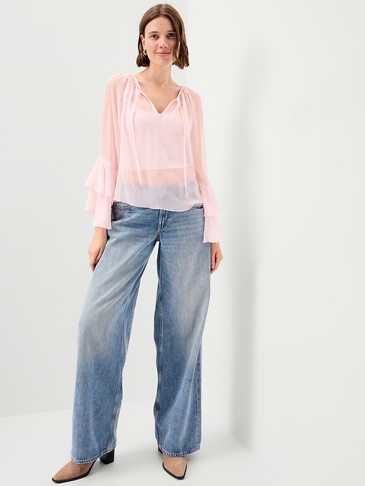 Old Navy Sheer Chiffon Bell-Sleeve Top — photo 4