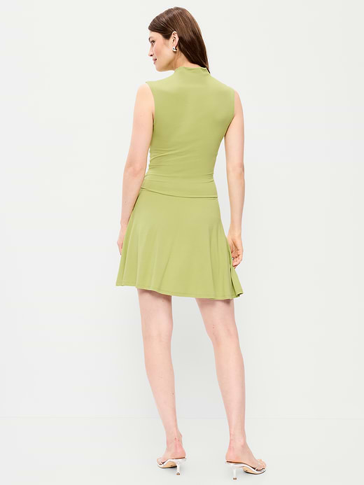 Old Navy Gathered Mock-Neck Drop-Waist Mini Dress — photo 3