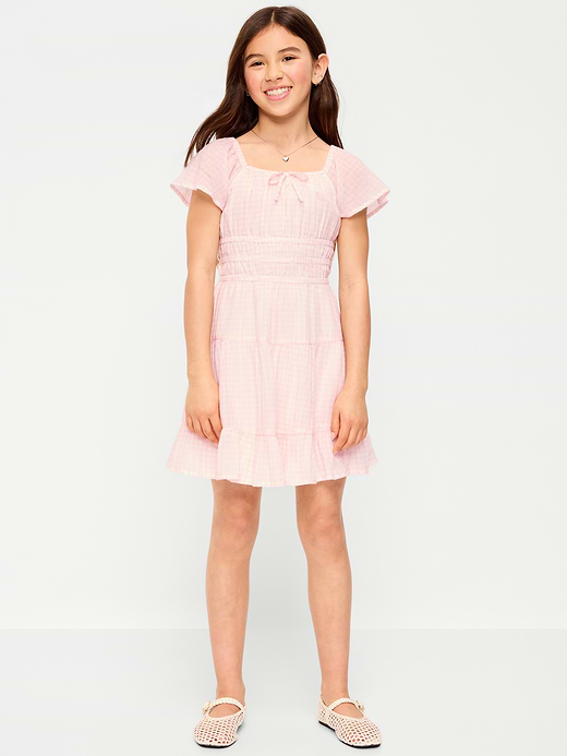 Old Navy Fit and Flare Crinkle Gauze Tiered Dress for Girls — photo 1