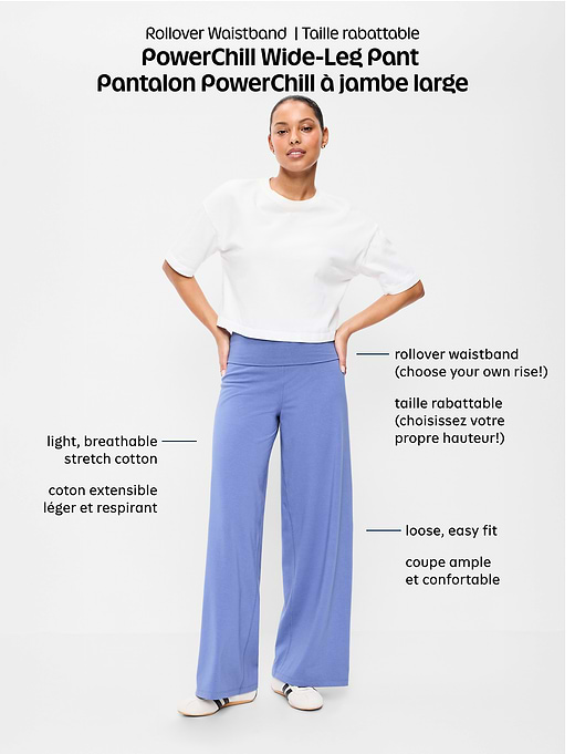 Old Navy High-Waisted PowerChill Fold-Over Wide-Leg Pants — photo 9