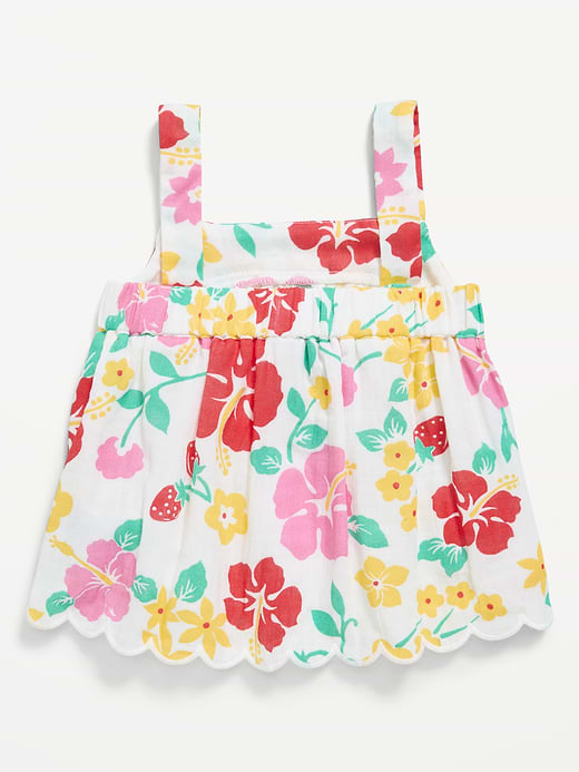 Old Navy Sleeveless Linen-Blend Scalloped-Hem Top for Toddler Girls — photo 4