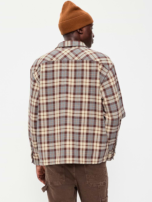 Old Navy Long-Sleeve Heavyweight Plaid Flannel Pocket Shirt — photo 3