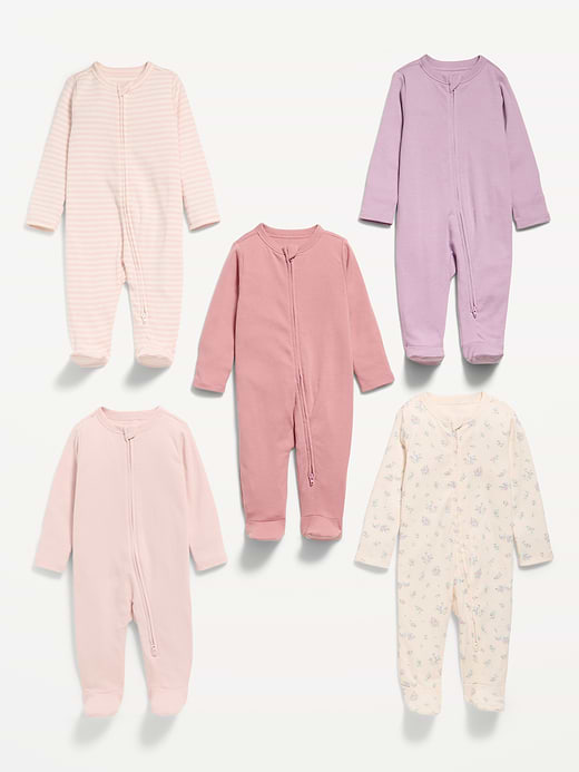 Old Navy 2-Way-Zip Sleep & Play Footed One-Piece 5-Pack for Baby — photo 3
