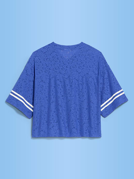 Old Navy FIFA World Cup 26™ France Boxy Lace V-Neck T-Shirt for Women — photo 3