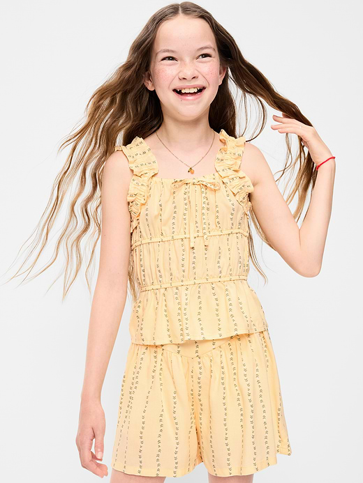 Old Navy Printed Sleeveless Ruffled Top for Girls — photo 1