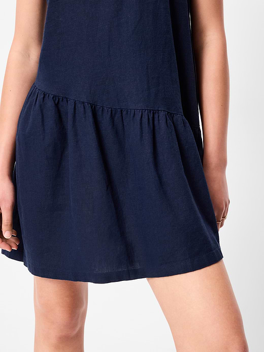 Old Navy One-Shoulder Asymmetrical Linen-Blend Mini Dress — photo 6