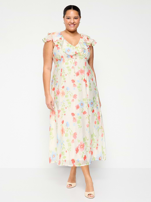 Old Navy Ruffle-Sleeve Fit & Flare Midi Dress — photo 8