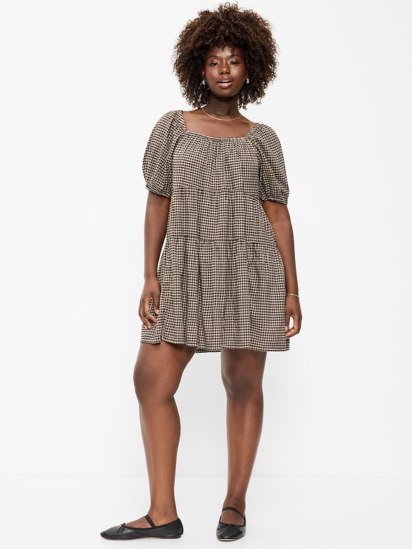 Old Navy Puff-Sleeve Smocked Mini Swing Dress — photo 7