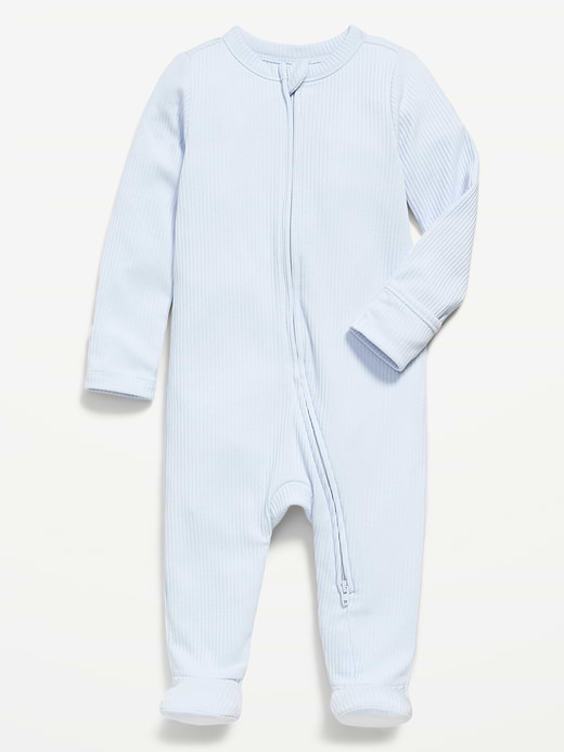Old Navy Ribbed 2-Way-Zip Sleep & Play Footed One-Piece for Baby — photo 1