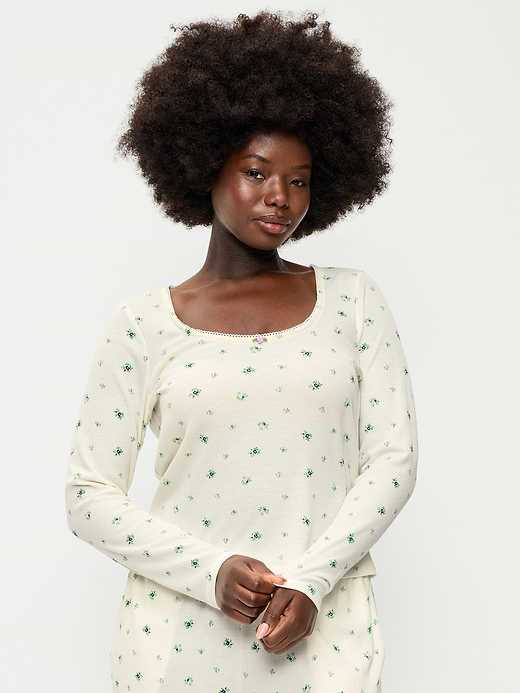 Old Navy Waffle-Textured Long-Sleeve Pajama Top — photo 7