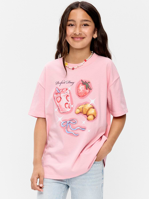 Old Navy Oversized Short-Sleeve Graphic Tunic T-Shirt for Girls — photo 1