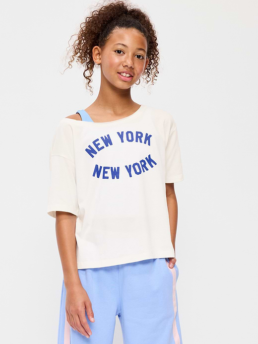 Old Navy Off-Shoulder Graphic T-Shirt for Girls — photo 1
