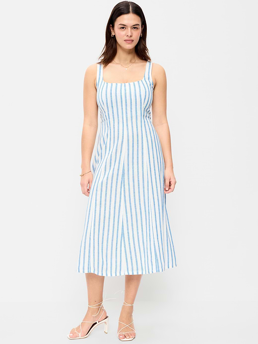 Old Navy Fit & Flare Sleeveless Linen-Blend Midi Dress — photo 7