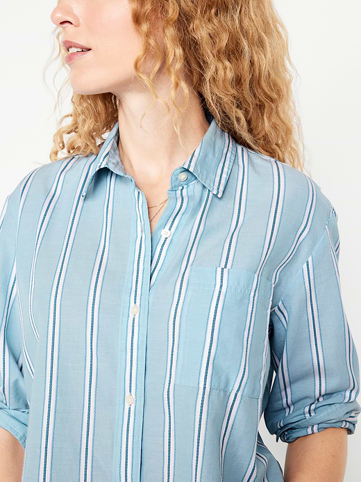 Old Navy Cropped Button-Down Striped Shirt — photo 5