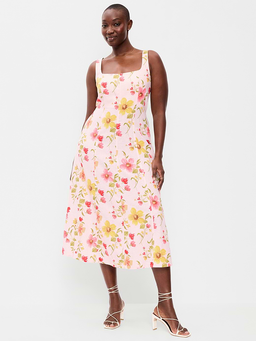 Old Navy Fit & Flare Sleeveless Linen-Blend Midi Dress — photo 7