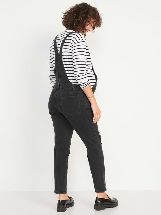Old Navy Maternity Side-Panel OG Straight Jean Overalls — photo 3
