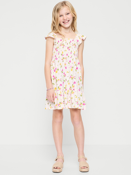 Old Navy Printed Smocked Fit and Flare Dress for Girls — photo 1