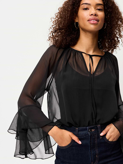 Old Navy Sheer Chiffon Bell-Sleeve Top — photo 5