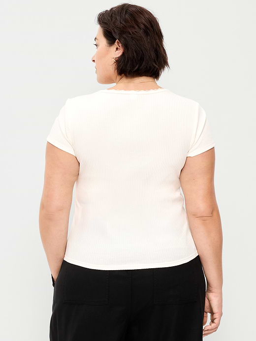 Old Navy Lace-Trim Sweetheart-Neck Ribbed Top — photo 10