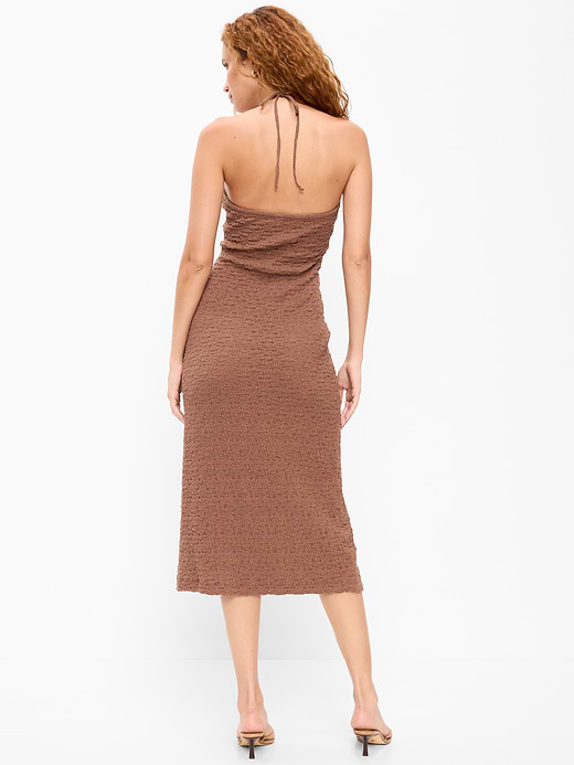 Old Navy Beaded Halter-Neck Textured Midi Dress — photo 3