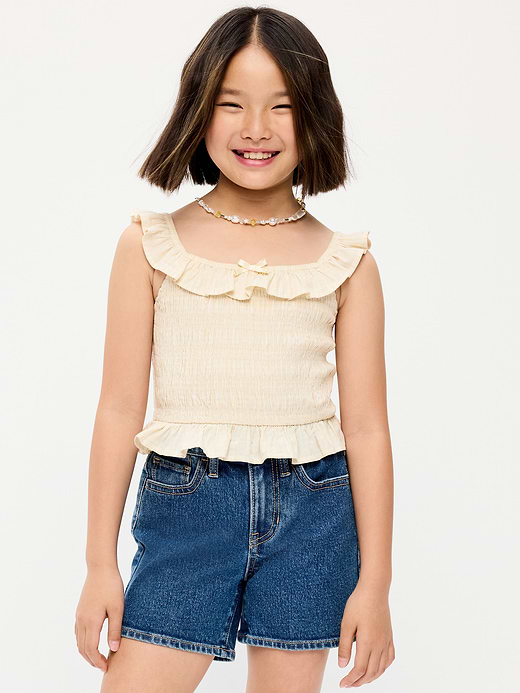 Old Navy Sleeveless Fitted Ruffled Smocked Top for Girls — photo 1