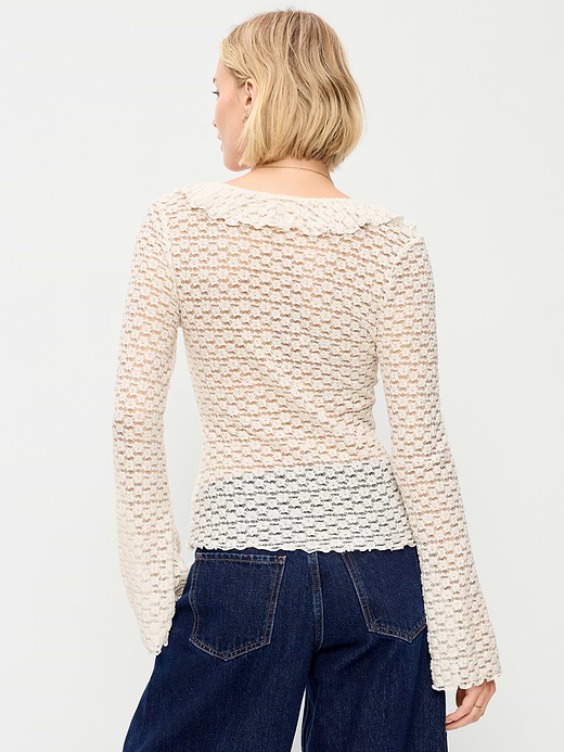 Old Navy Fitted Bell-Sleeve Ruffle Top — photo 3