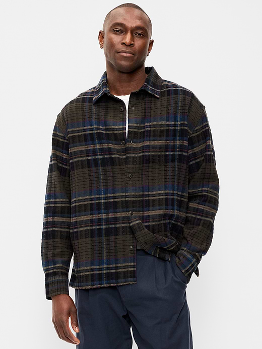 Old Navy Loose Fit Textured Plaid Pocket Shirt — photo 1