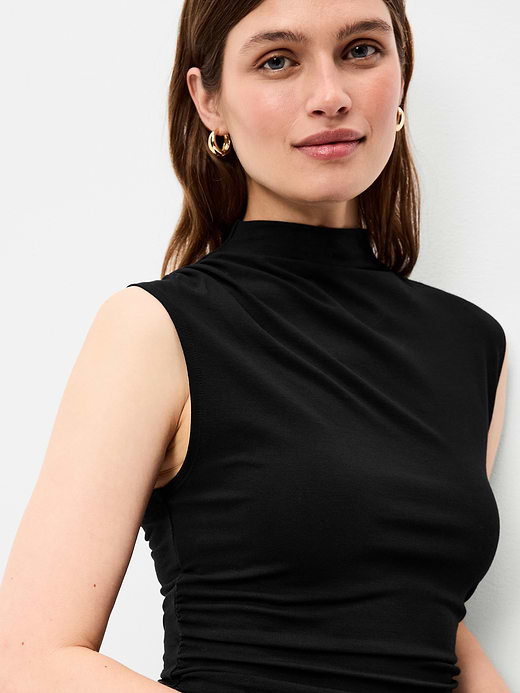 Old Navy Gathered Mock-Neck Drop-Waist Mini Dress — photo 6