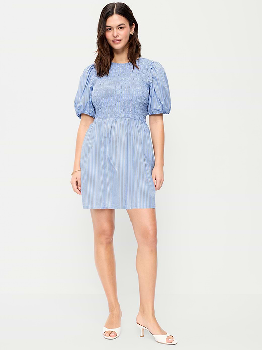 Old Navy Smocked Puff-Sleeve Flare Mini Dress — photo 7
