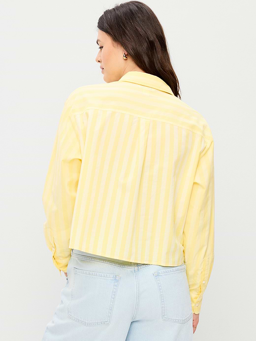 Old Navy Cropped Button-Down Striped Shirt — photo 7