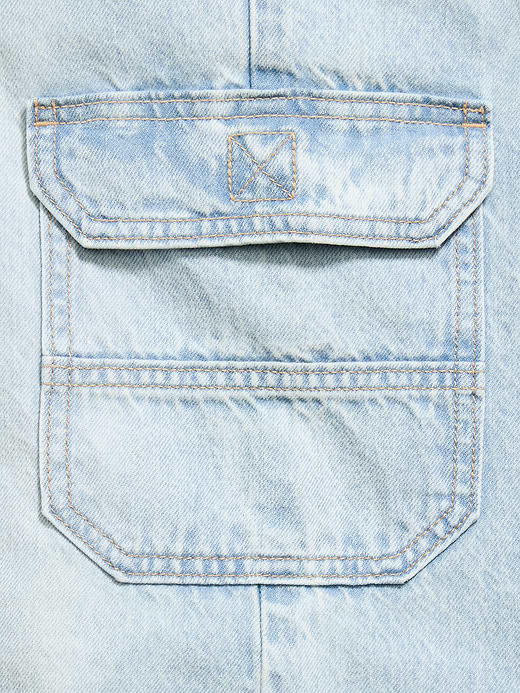 Old Navy Pull-On Low-Rise Super Baggy Wide-Leg Cargo Jeans for Girls — photo 6