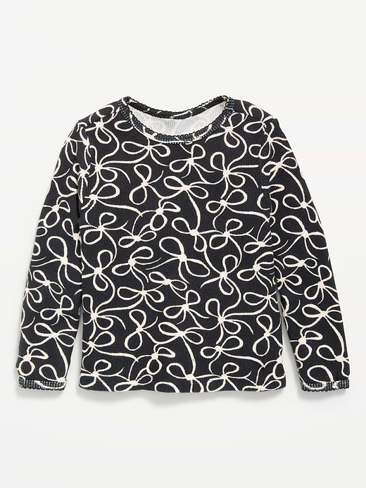 Old Navy Printed Fitted Long-Sleeve Ribbed T-Shirt for Toddler Girls — photo 1
